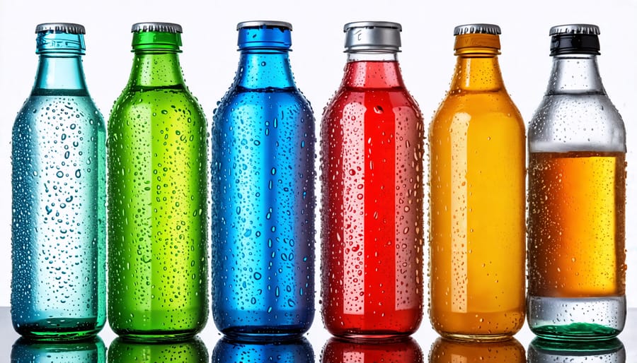 Various hard seltzer brands and flavors in cans and bottles