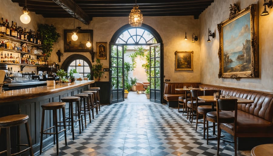 Elegant dining room of Don Alfonso 1890 featuring historic architecture and modern dining setup
