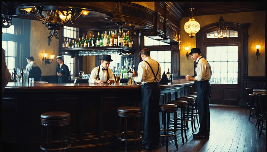 Black and white historical photo of a 1920s Toronto speakeasy