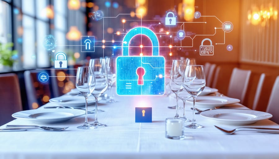 Secure blockchain payment process visualization in a restaurant environment