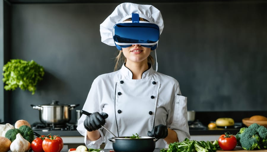 Toronto chef presenting a virtual cooking masterclass through VR technology
