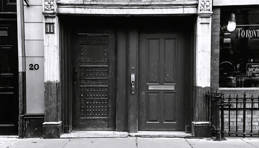 Hidden entrance to a 1920s Toronto speakeasy with characteristic architectural details