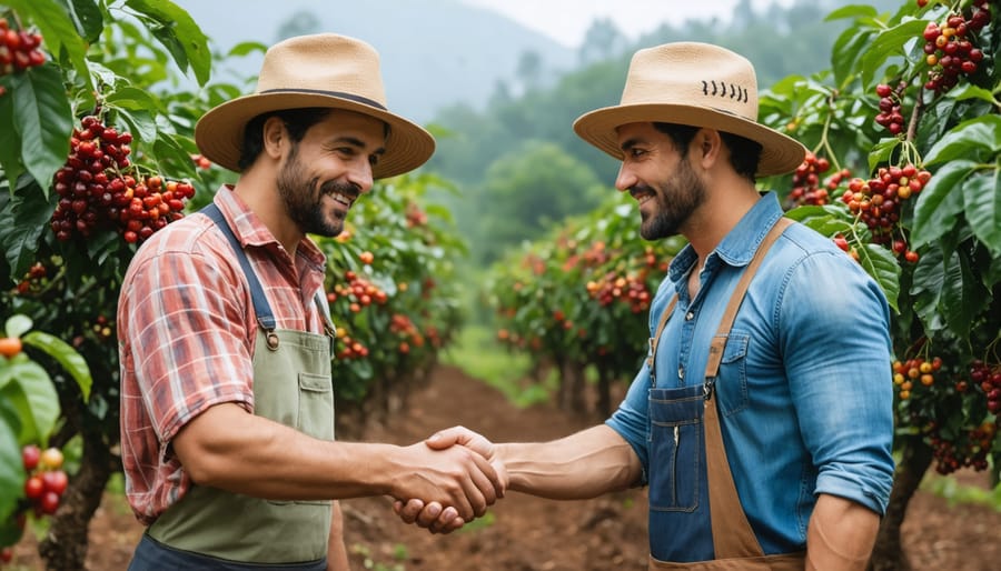 Direct trade partnership between Toronto coffee roaster and coffee farmer in action
